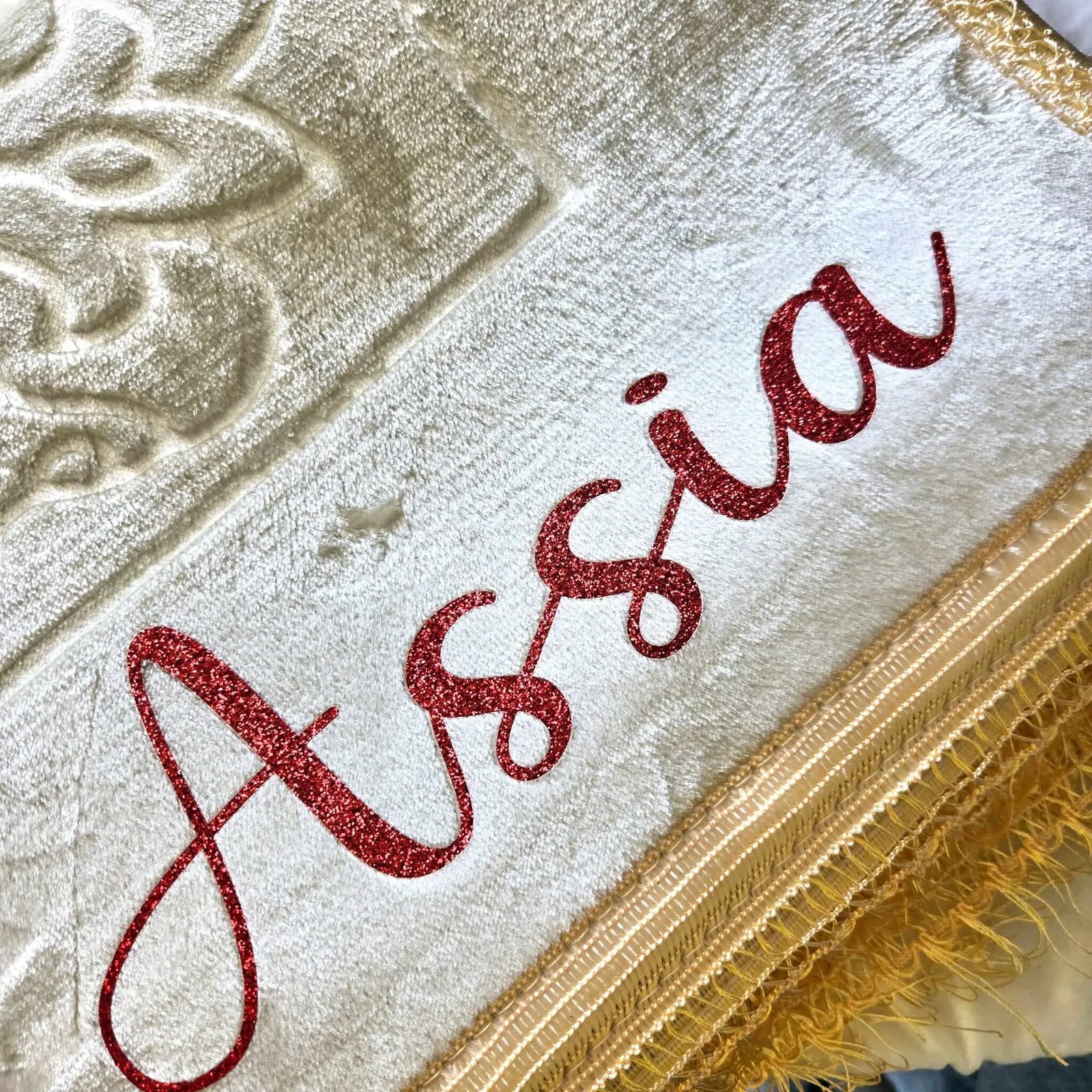 Tapis de prière épais blanc pur Personnalisé