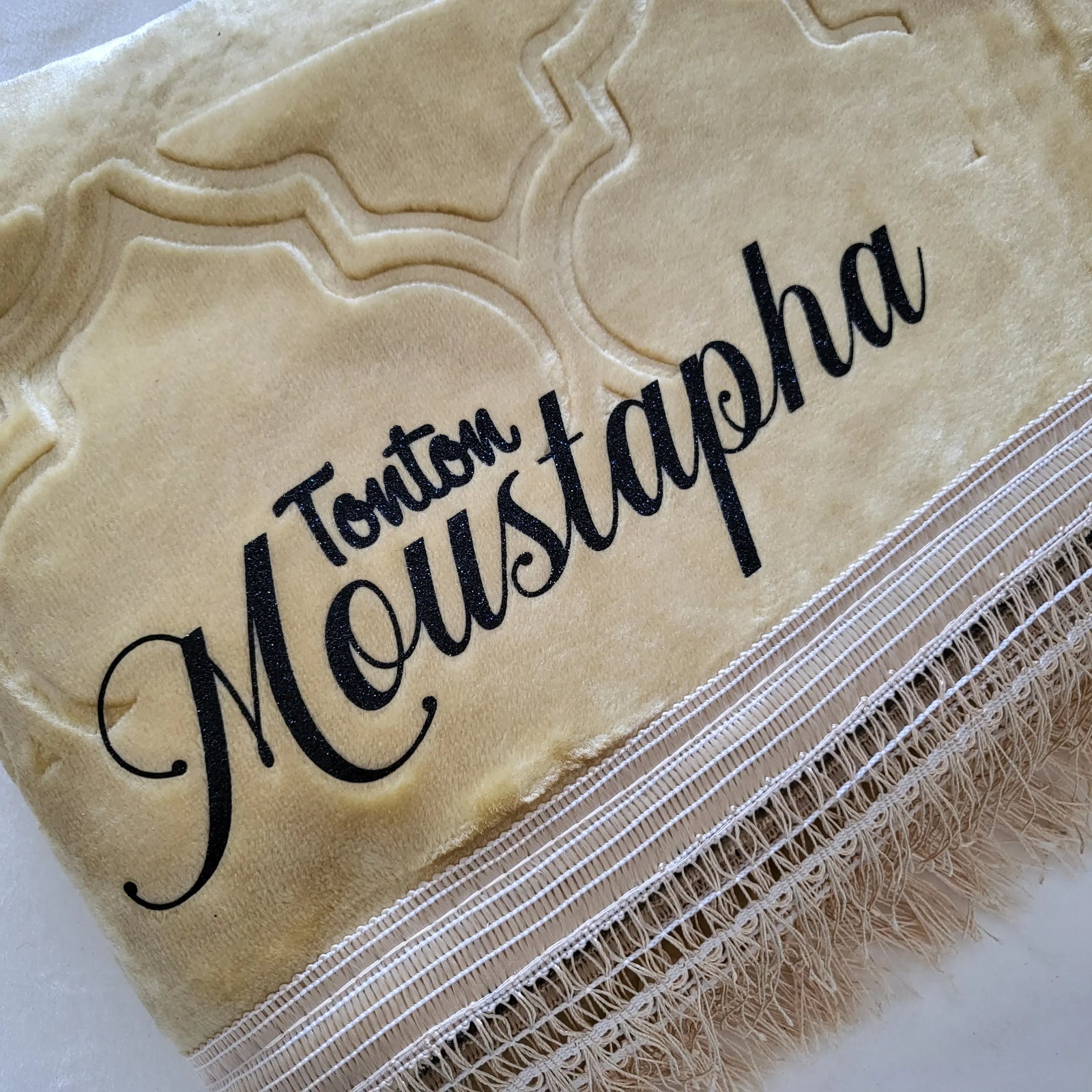 Tapis de prière épais Beige pure