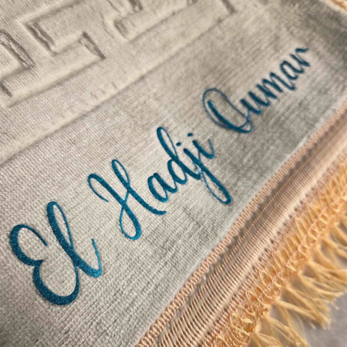 Tapis de prière épais blanc pur Personnalisé