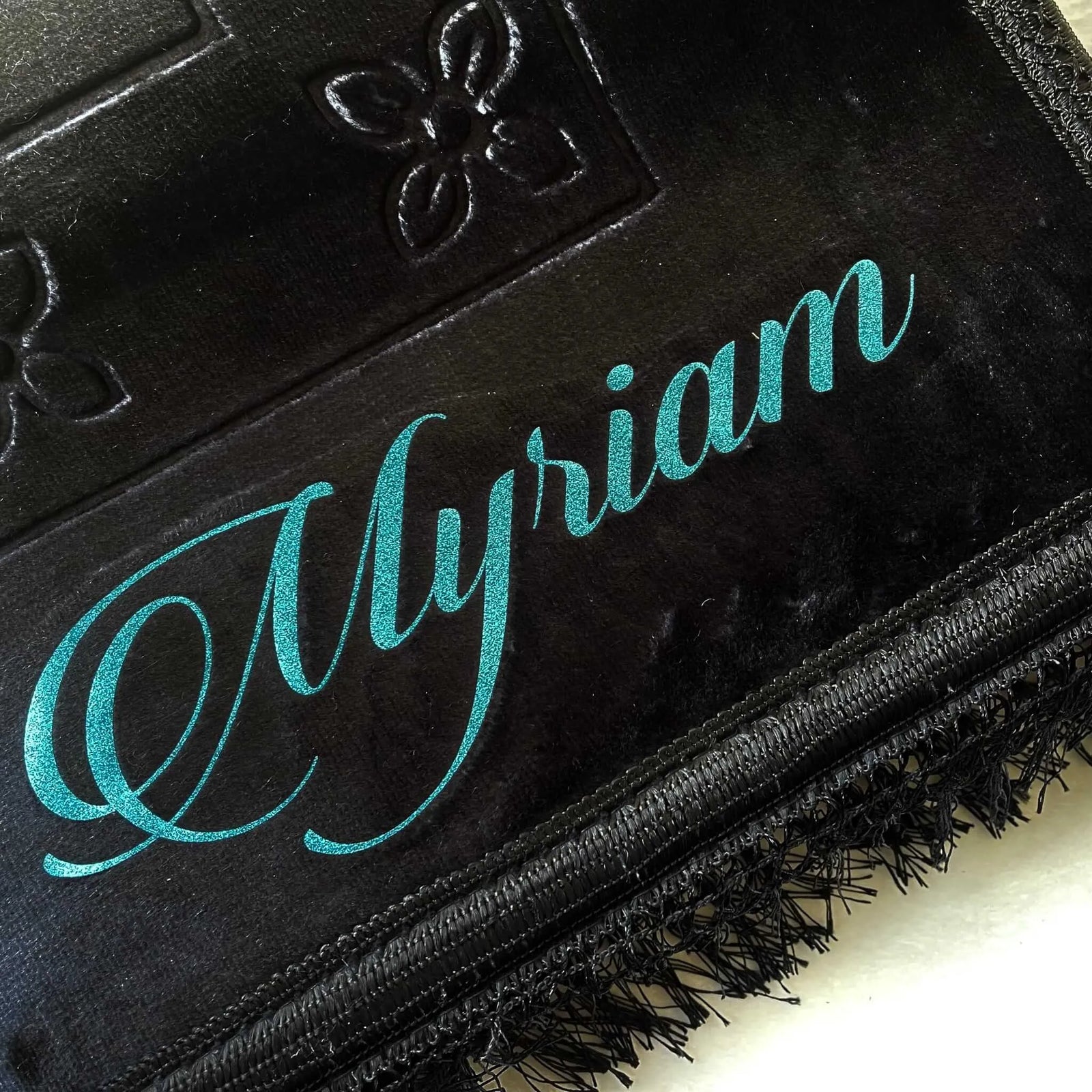 Tapis de prière épais noir Ébène Personnalisé