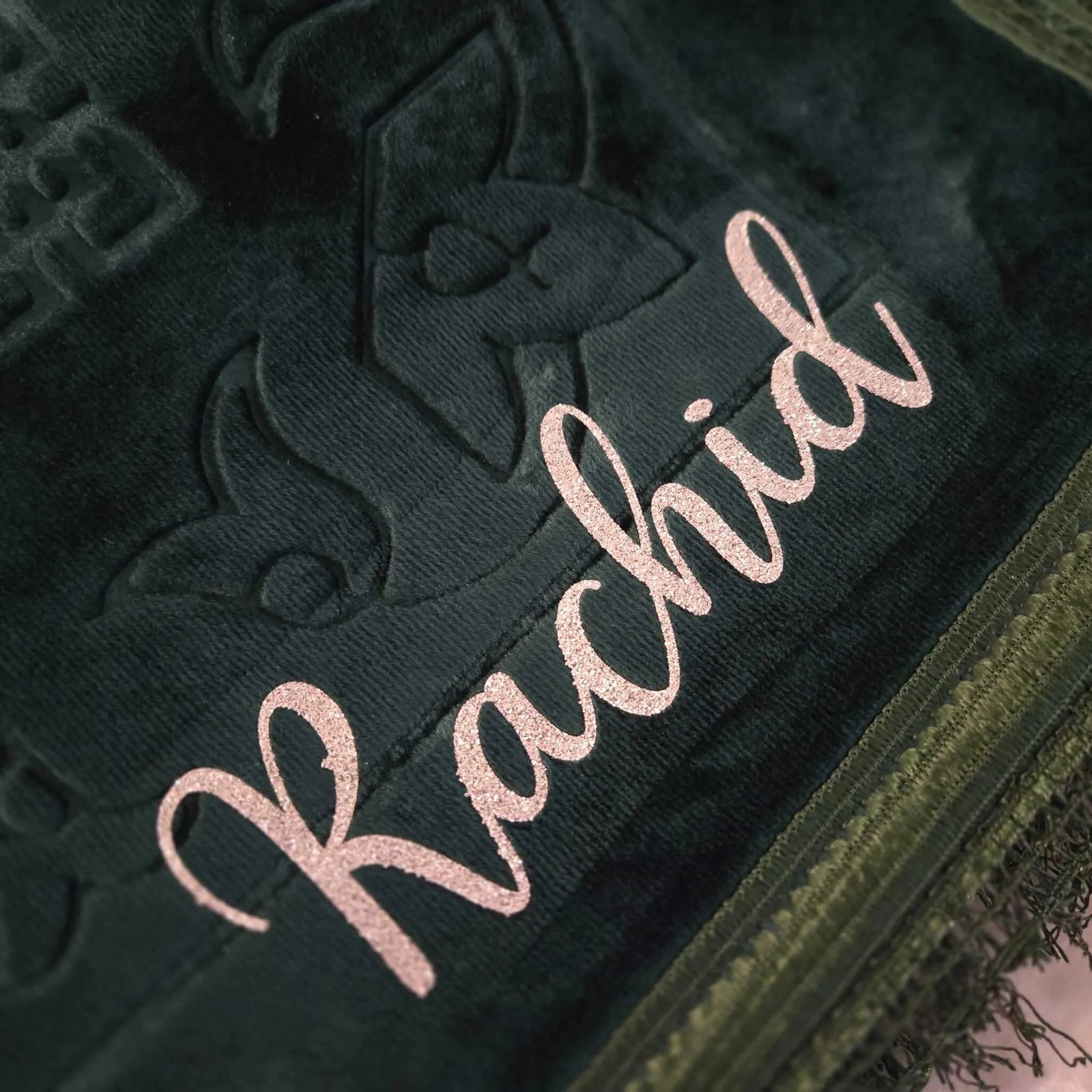 Tapis de prière épais vert sapin