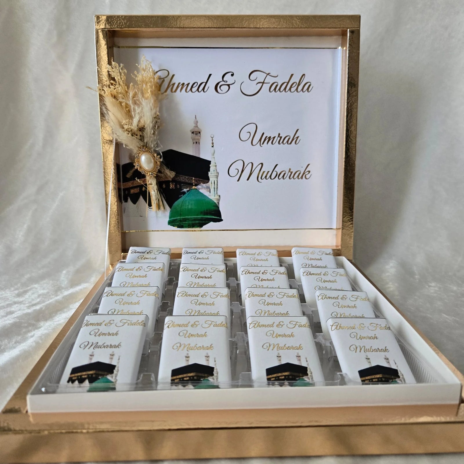 Boîte de Chocolats Personnalisée Umrah Mubarak