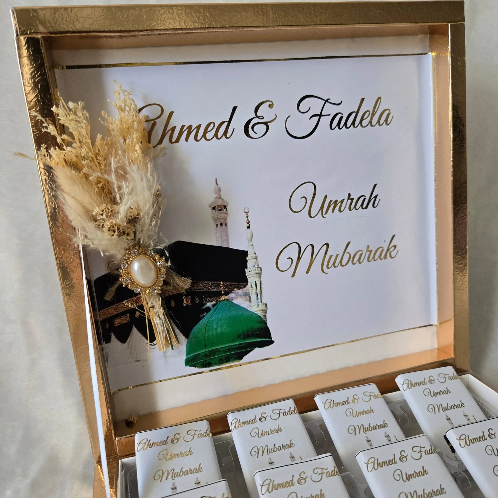Boîte de Chocolats Personnalisée Umrah Mubarak