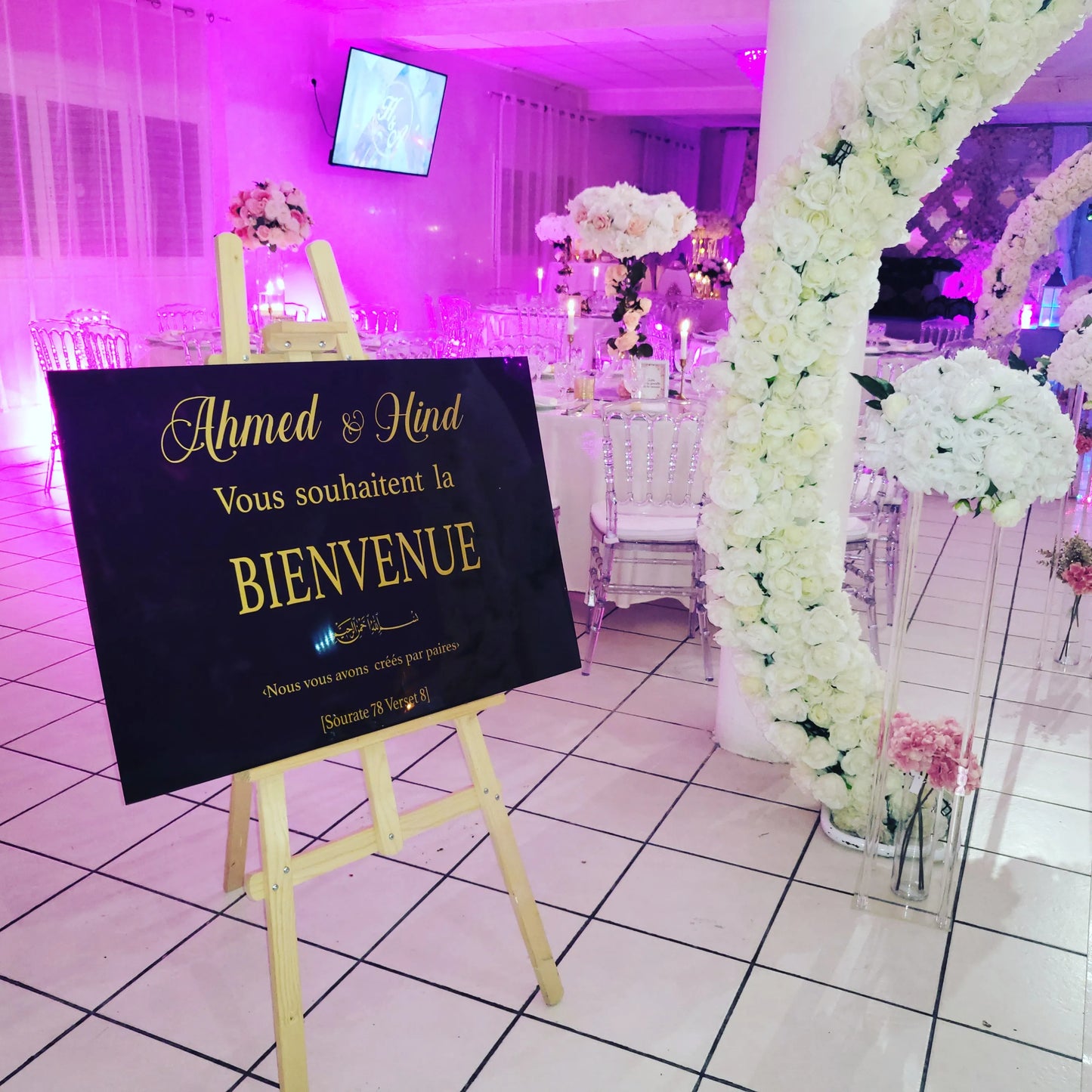 Panneau de bienvenue Noir et doré