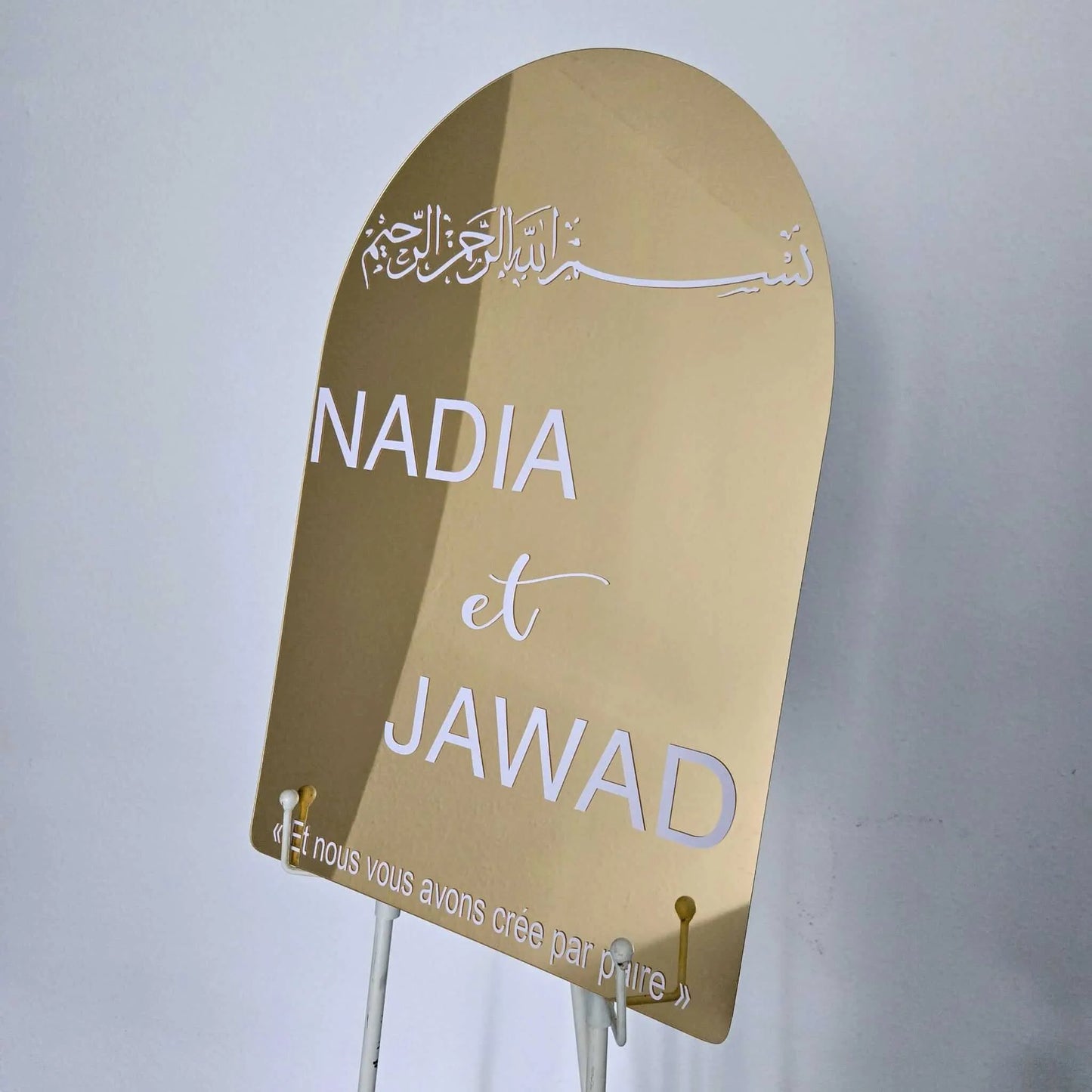 Tableau Mariage Arche miroir Or