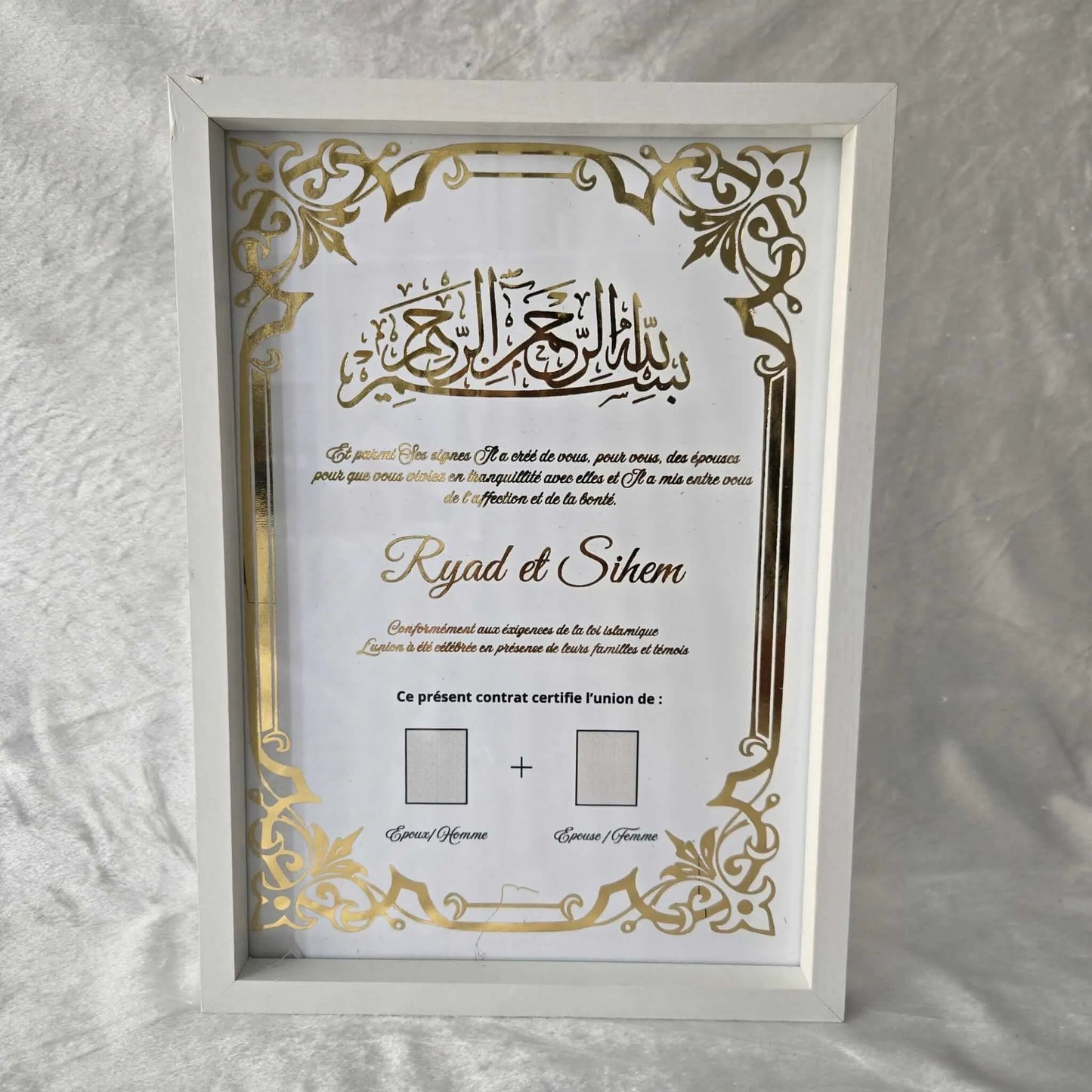 Certificat de mariage