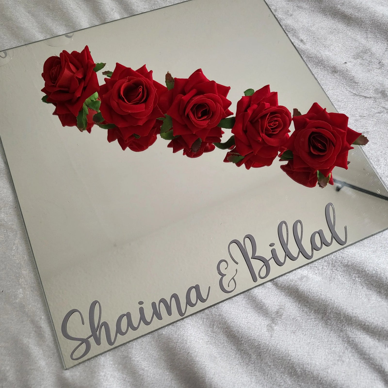 Plateau miroir personnalisé 30x30