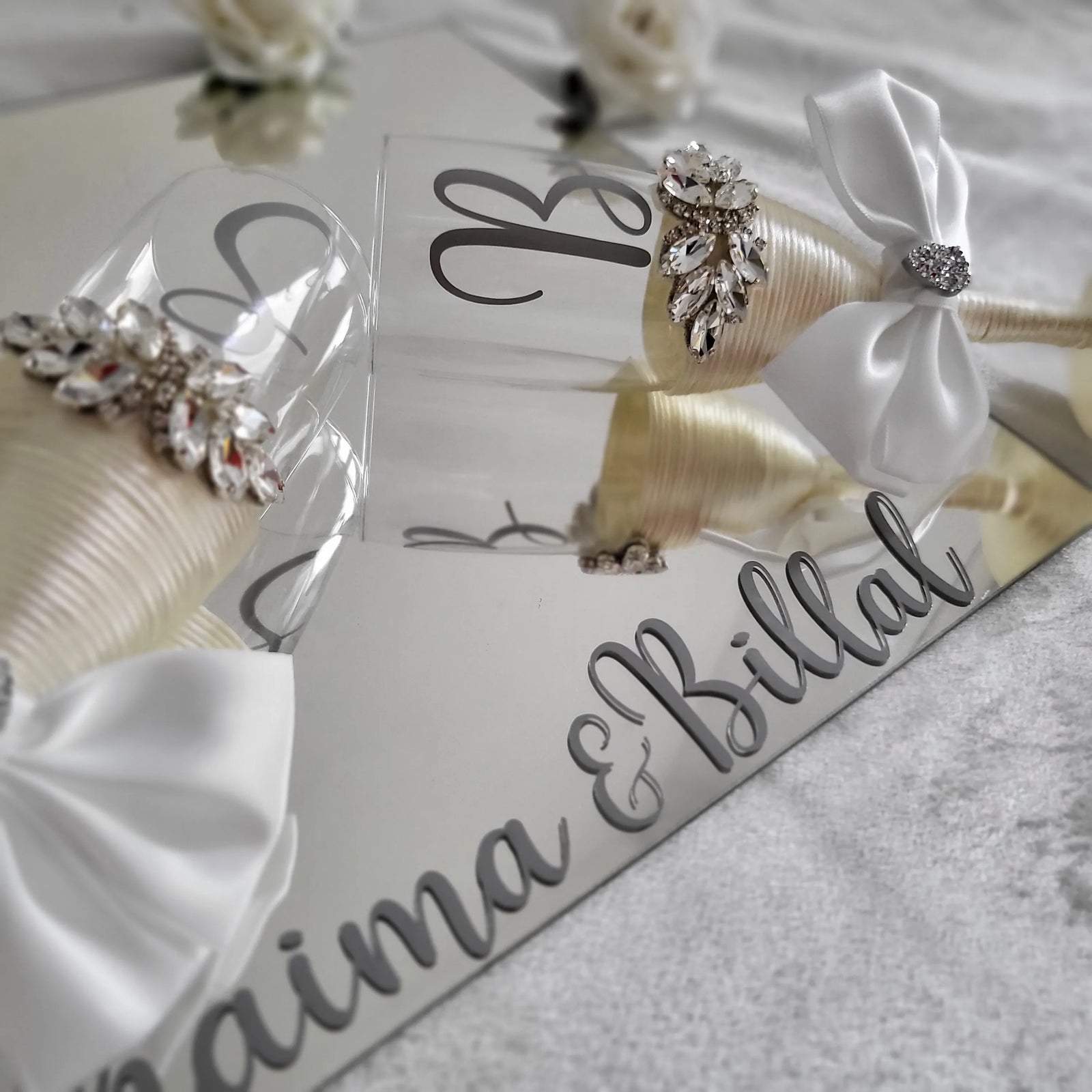 Plateau miroir personnalisé 30x30