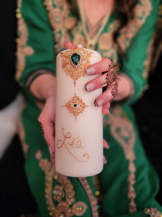 Bougie au henné pour la cérémonie du henné ( henna day )