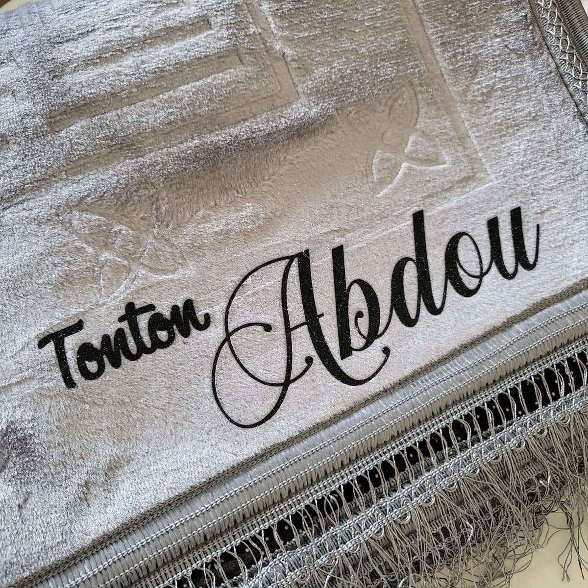 Tapis de prière épais gris  Personnalisé