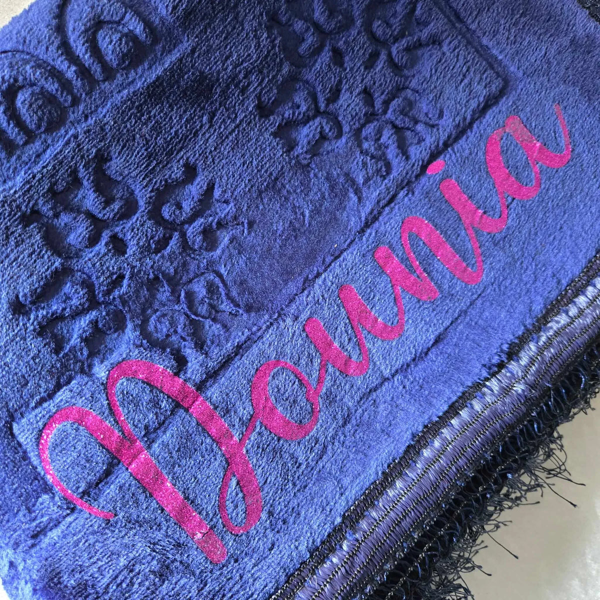 Tapis de prière épais bleu nuit