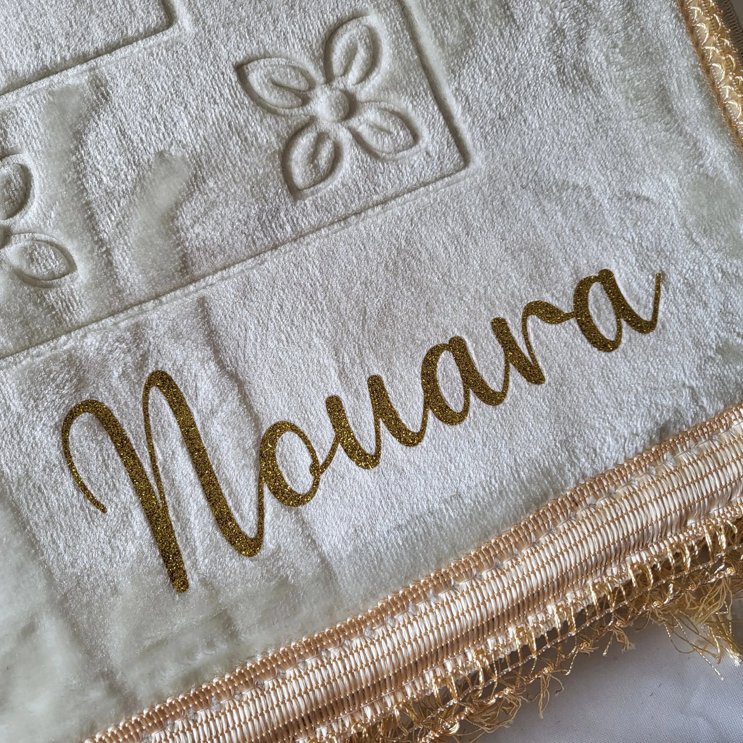 Tapis de prière épais blanc pur Personnalisé