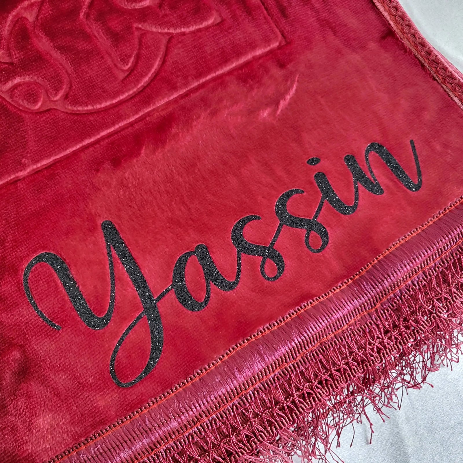 Tapis de prière épais rouge rubis Personnalisé