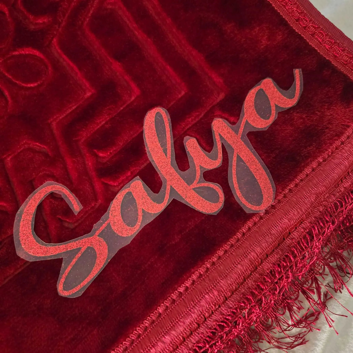 Tapis de prière épais rouge rubis Personnalisé