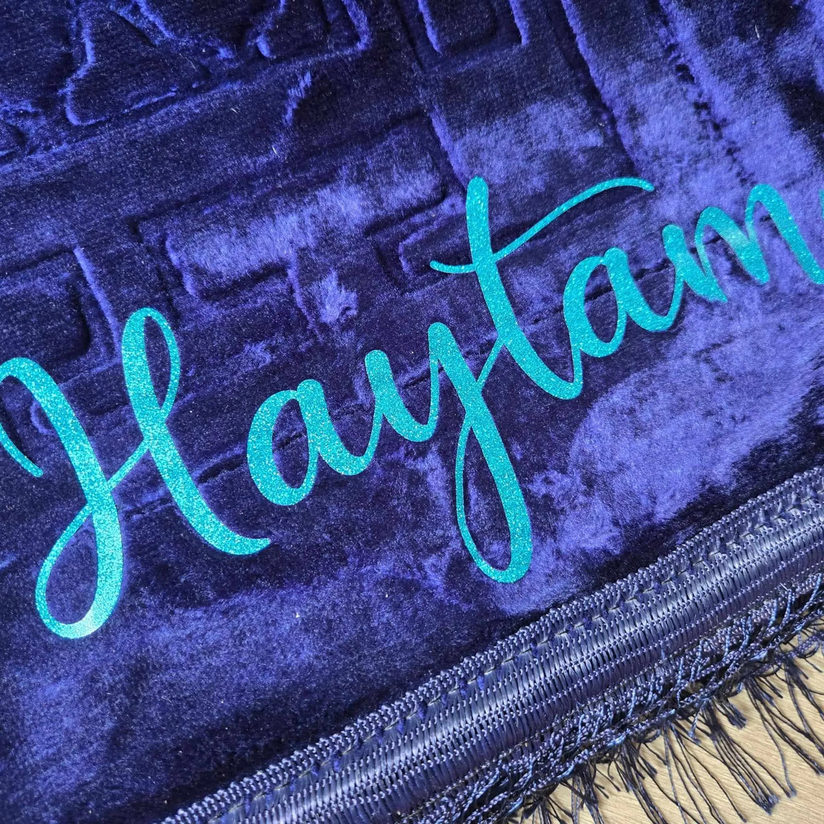 Tapis de prière épais bleu nuit