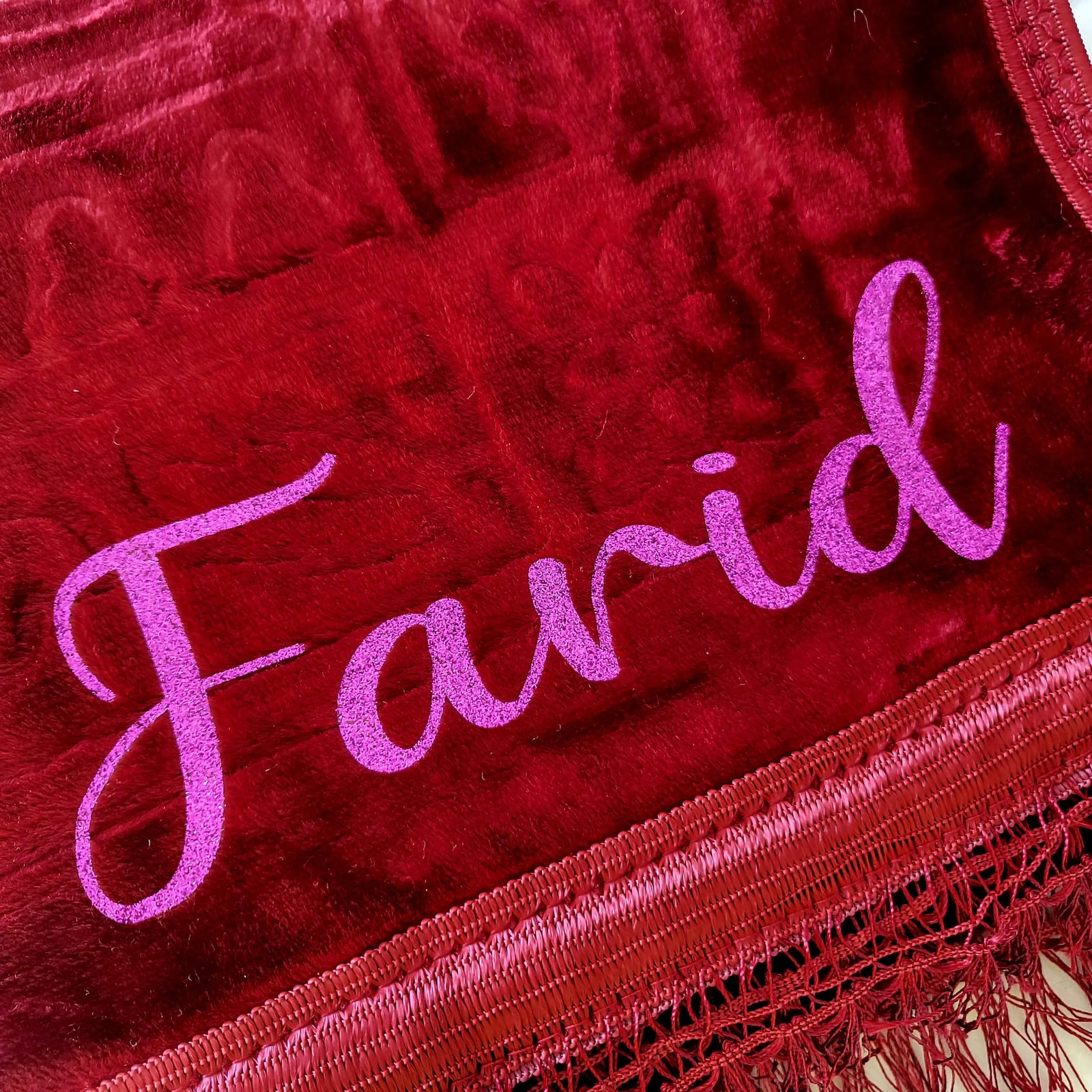 Tapis de prière épais rouge rubis Personnalisé