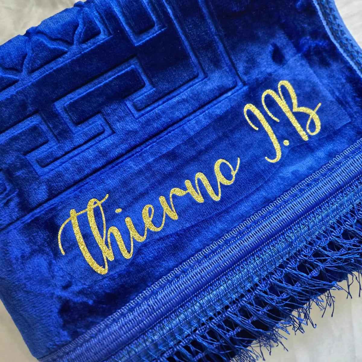 Tapis de prière épais bleu nuit