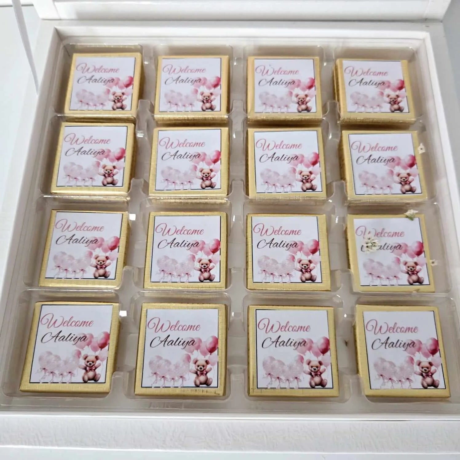 Boîte de chocolats personnalisée  naissance
