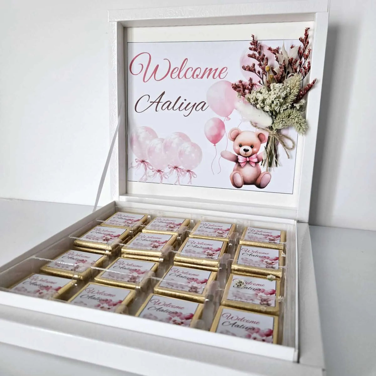 Boîte de chocolats personnalisée  naissance