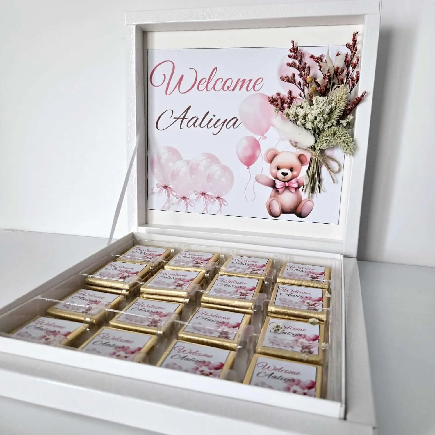 Boîte de chocolats personnalisée  naissance