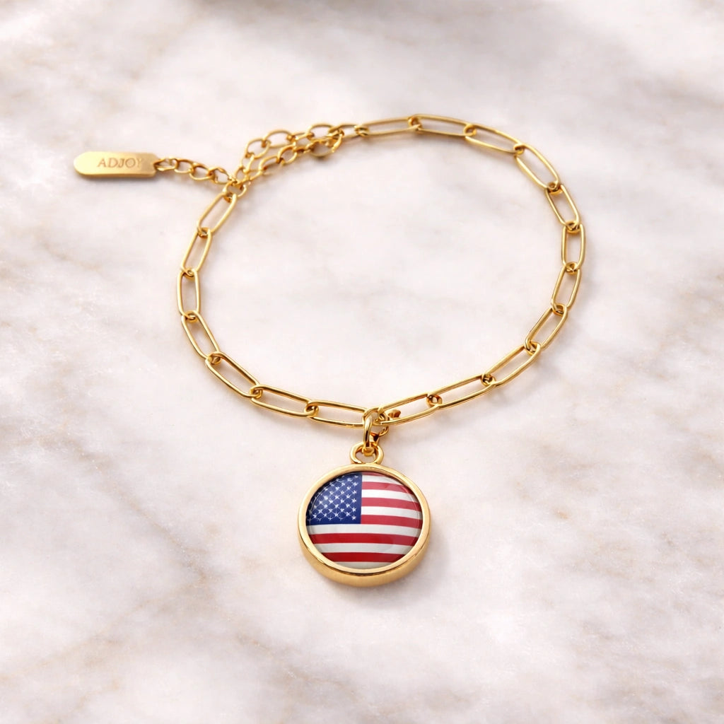 Bracelet et collier Charms Drapeaux