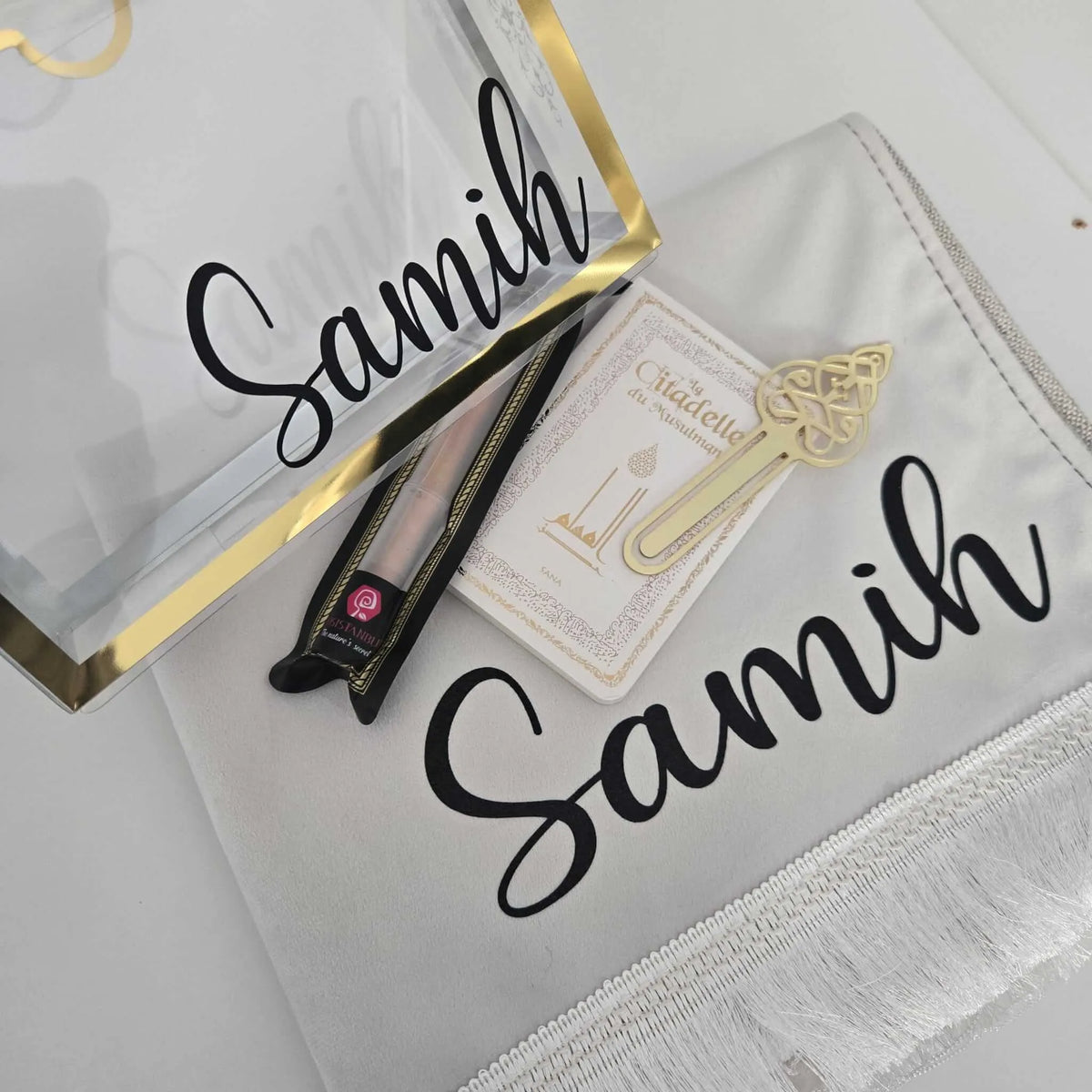 Coffret tapis de prière personnalisé