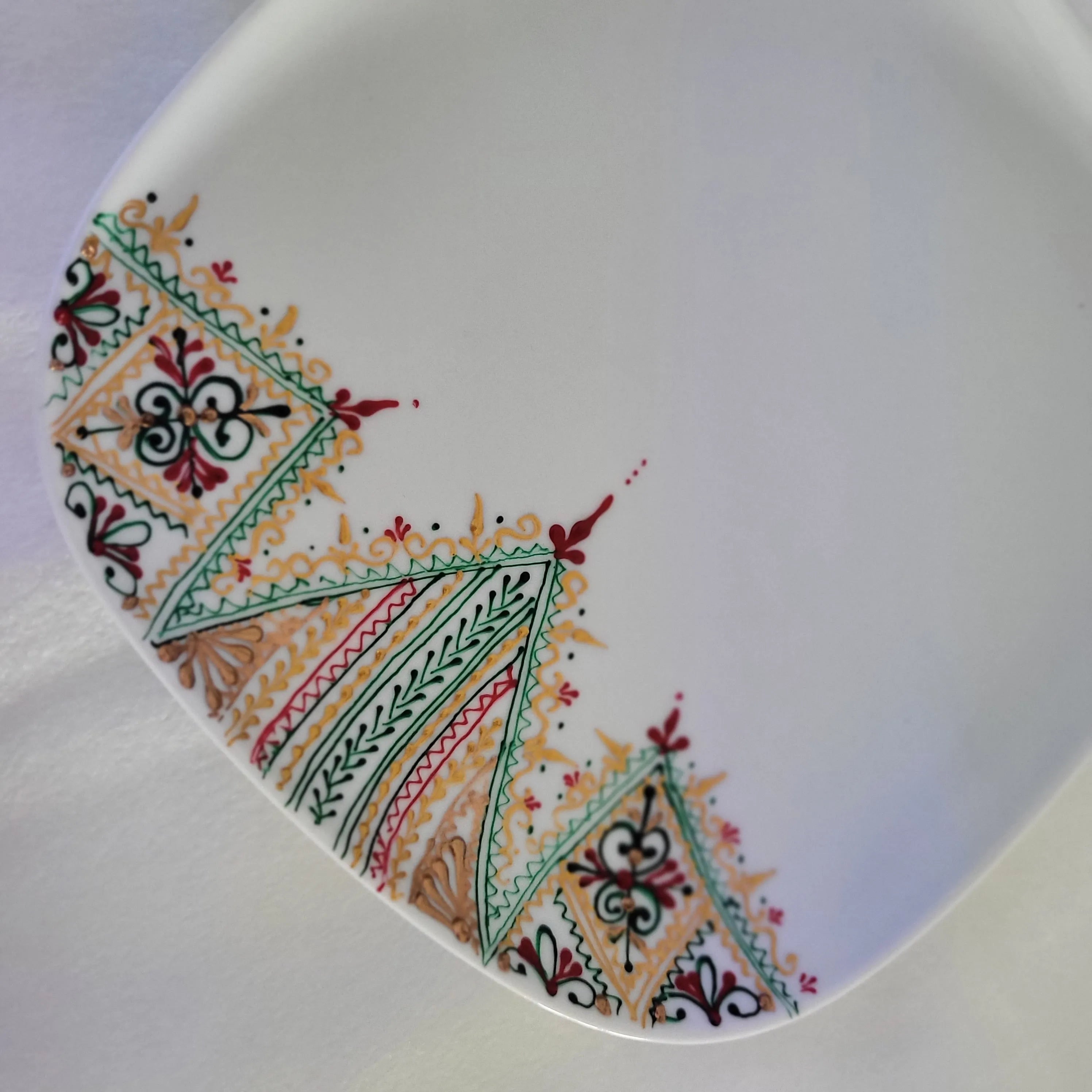 Assiette décorative au henné mehendi thali plateau - France Assiette décorative au henné mehendi thali plateau - France