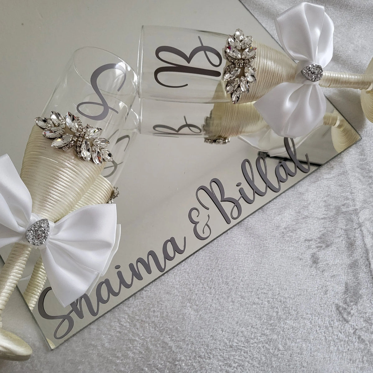 Plateau miroir personnalisé 30x30