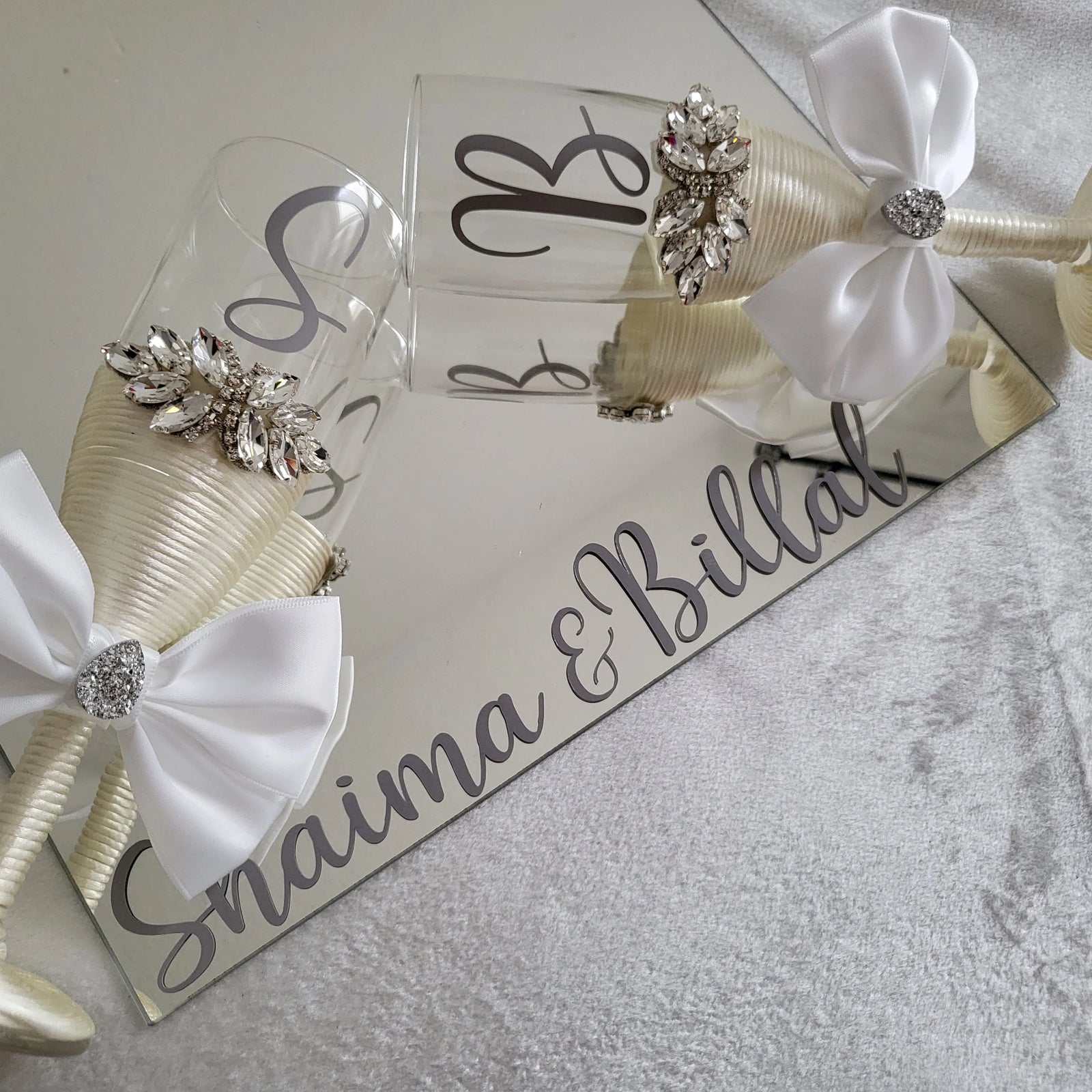 Plateau miroir personnalisé 30x30