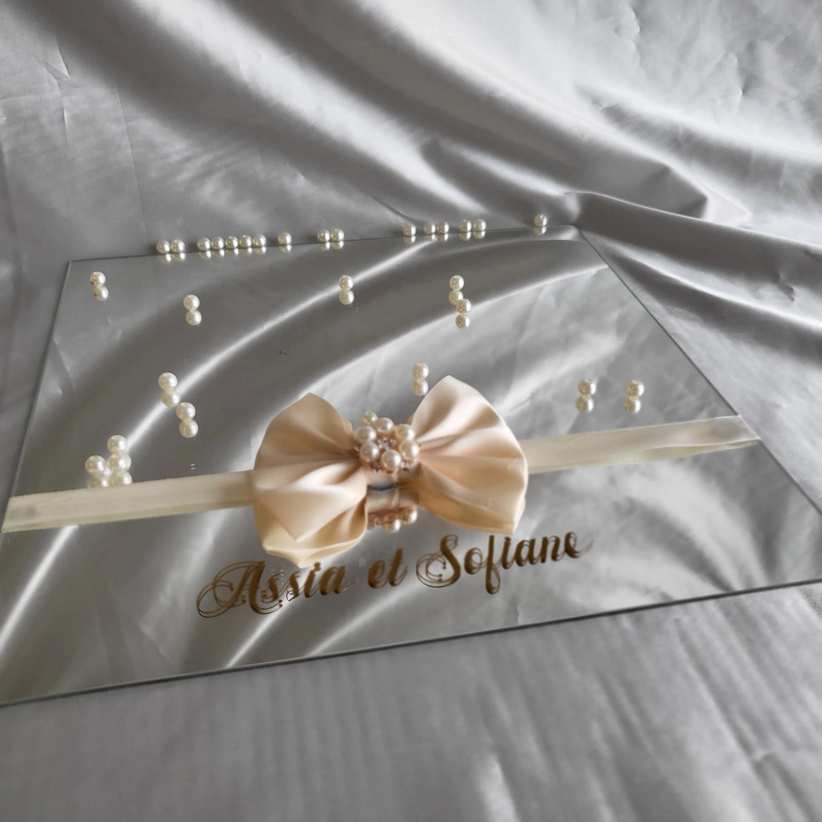 Plateau miroir personnalisé 30x30